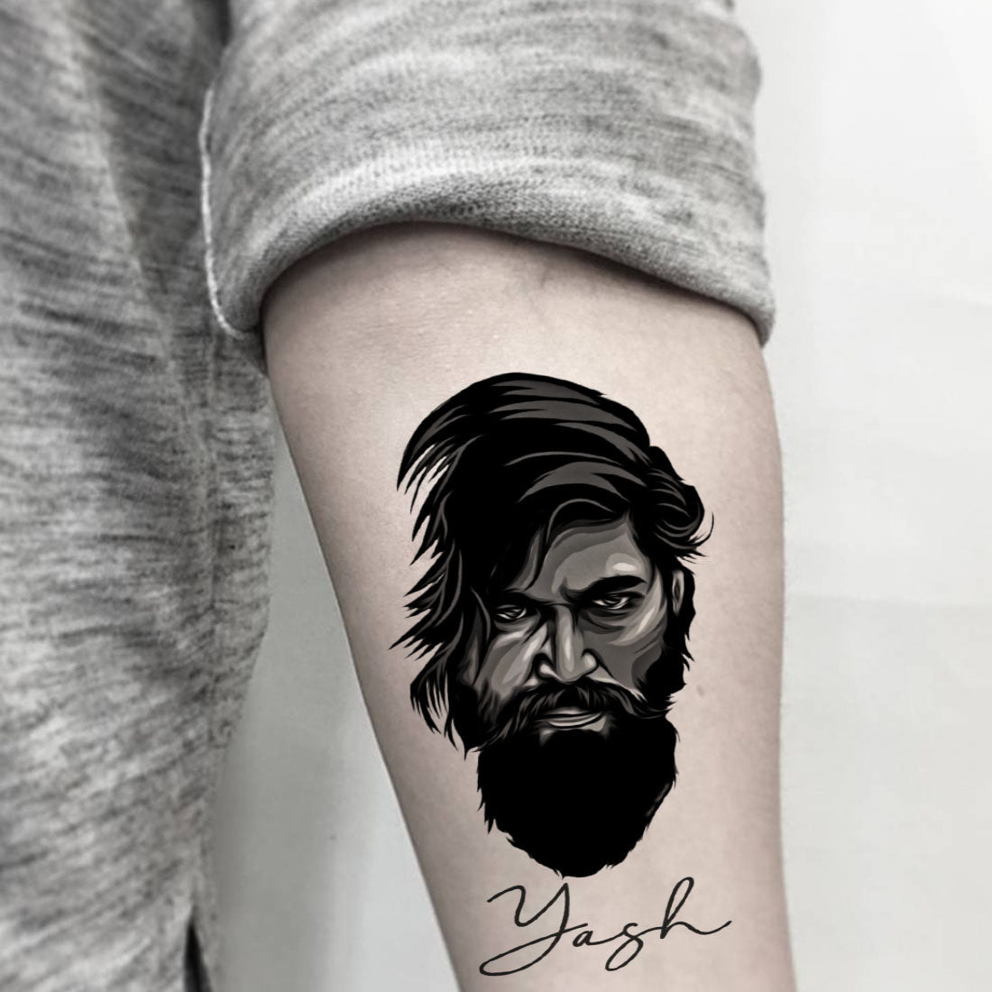 KGF Movie Yash Face Tattoo Actors Waterproof Men and Women Temporary Body Tattoo