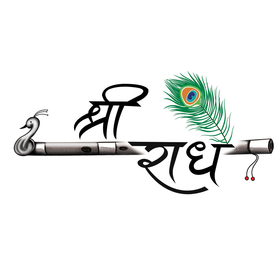 Shri Radhe with Krishna Flute Temporary Tattoo Waterproof For Boys and Girls Temporary Body Tattoo
