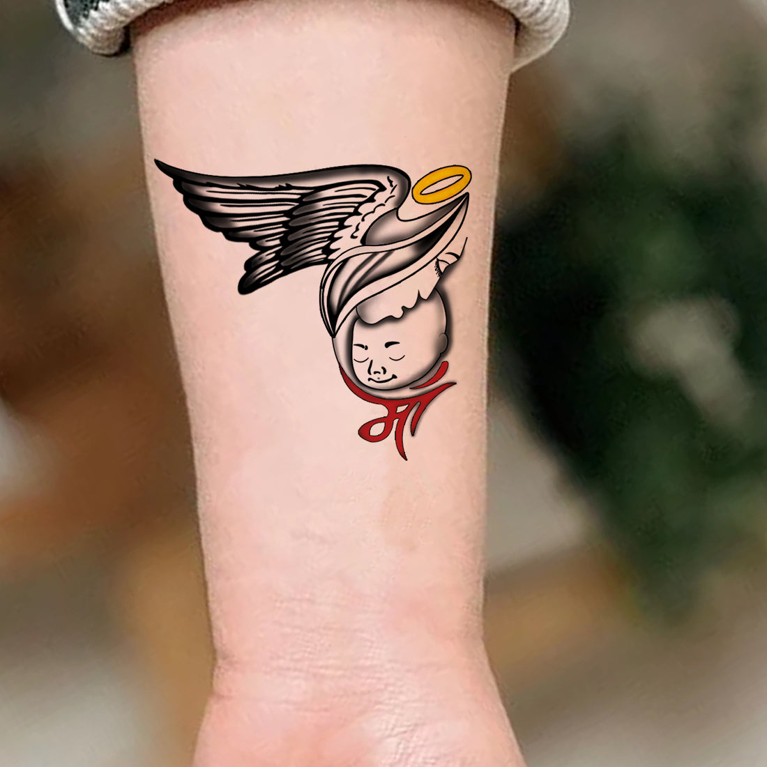 Maa and Baby Tattoo Wings Waterproof For Men and Women Temporary Body Tattoo