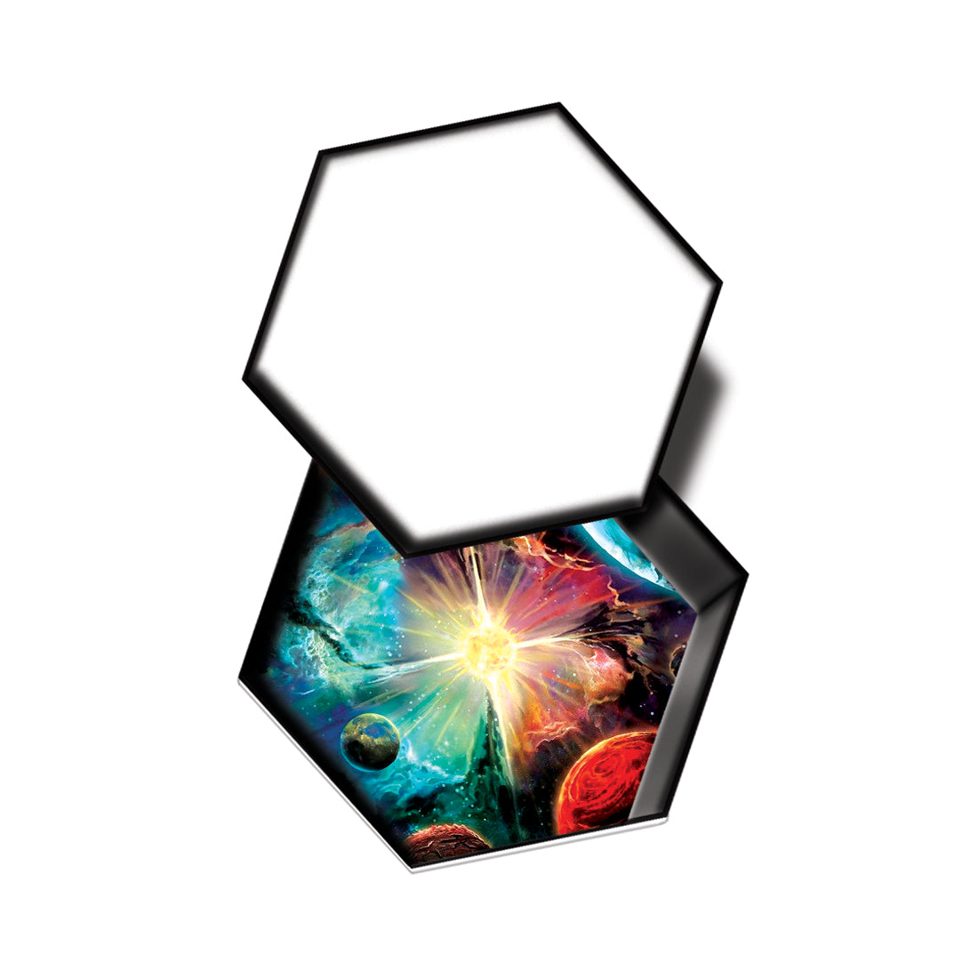 Planet In Hexagon Temporary Tattoo Waterproof For Male and Female Temporary Body Tattoo