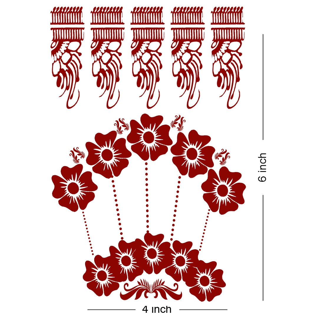 Flower Henna Mehndi Both Side Pcs Tattoo Love Women Temporary Body Tattoo