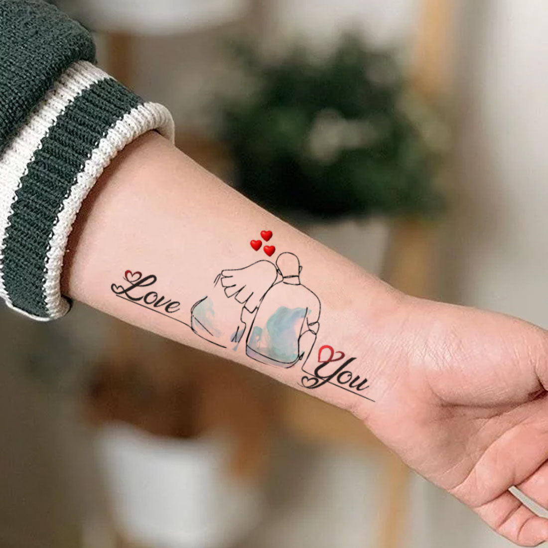 Love You Couple Tattoo Waterproof Men and Women Temporary Body Tattoo
