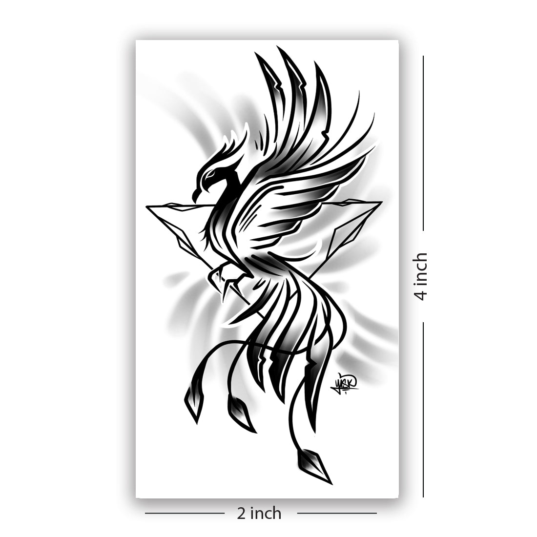 Phoenix Bird Tattoo Dragon Waterproof Boys and Girls Temporary Body Tattoo