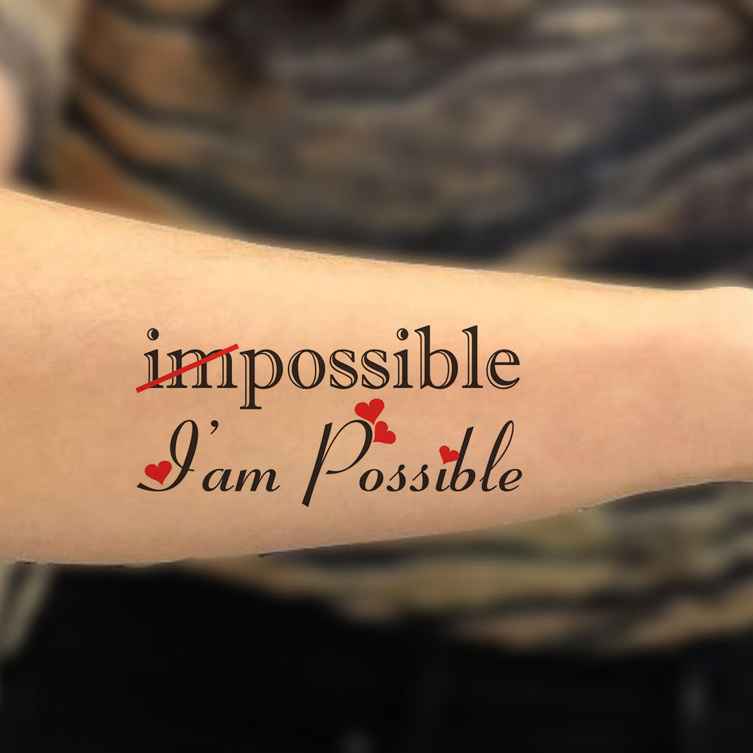 Impossible Tattoo I am Possible Tattoo Waterproof Temporary Body Tattoo