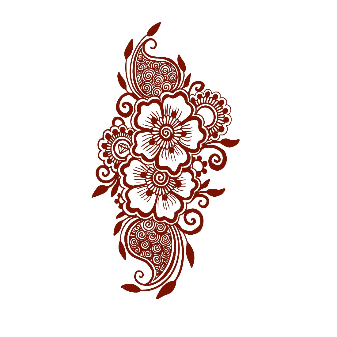 Flower  Mehndi Tattoo Flower Design Waterproof For Girls Temporary Tattoo
