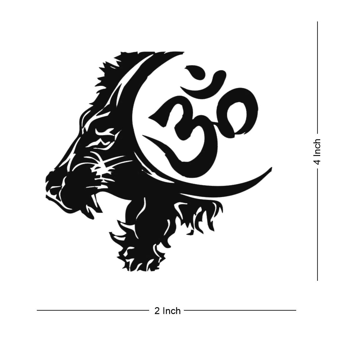 Lion Om Hindu Religion Tattoo Waterproof Male and Female Temporary Body Tattoo - Temporarytattoowala
