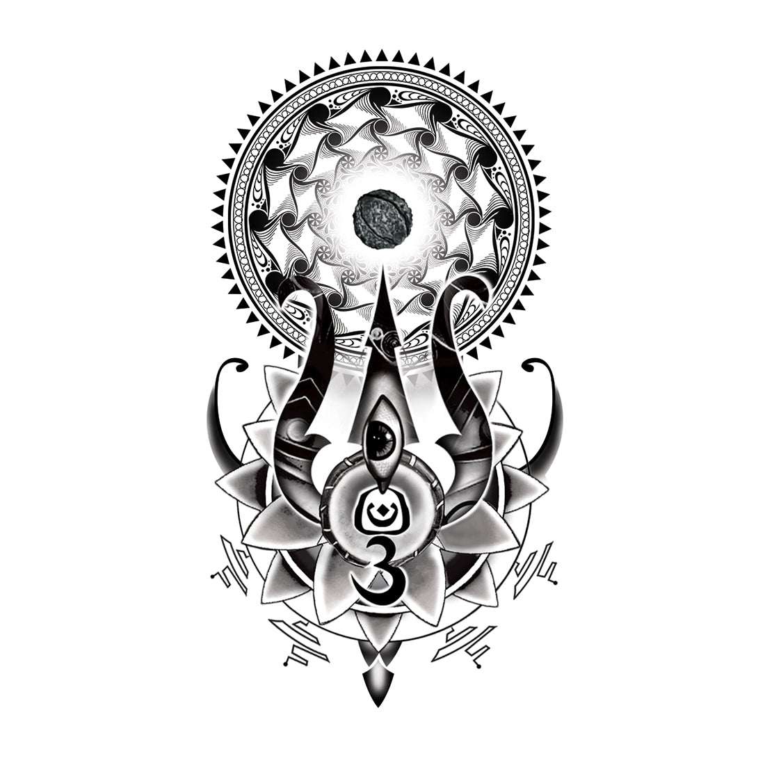 Om and Rudrakasha Tattoo Chakra Temporary Tattoo For Boys and Girls Waterproof
