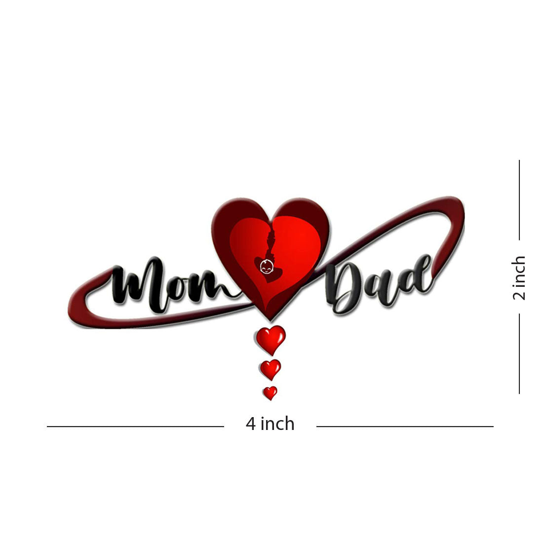 Mom Heart Dad Tattoo Waterproof Men and Women Temporary Body Tattoo