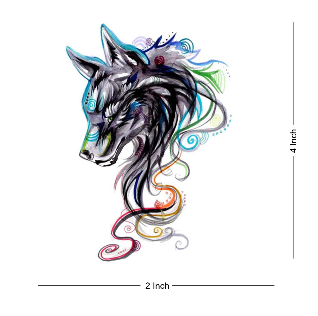 Hungry Dog with Fish Tattoo Waterproof Male and Female Temporary Body Tattoo - Temporarytattoowala