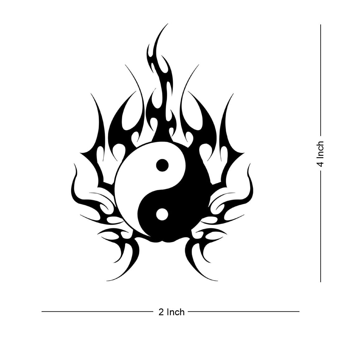 Fire Ball Black Tattoo Waterproof Male and Female Temporary Body Tattoo - Temporarytattoowala