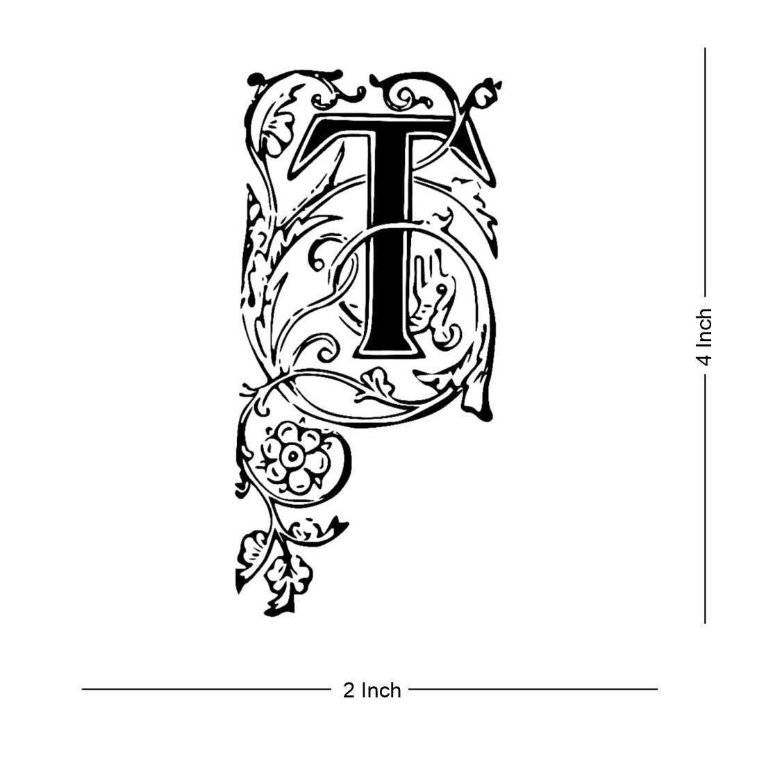 Temporary Tattoowala Name T Letter Tattoo Alphabet Body Temporary Tattoo Waterproof For Girls Men Women