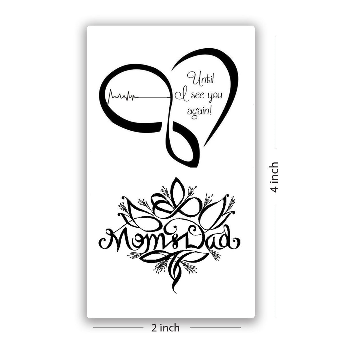 Temporary Tattoowala Heart Mom Dad Men and Women Waterproof Temporary Body Tattoo…