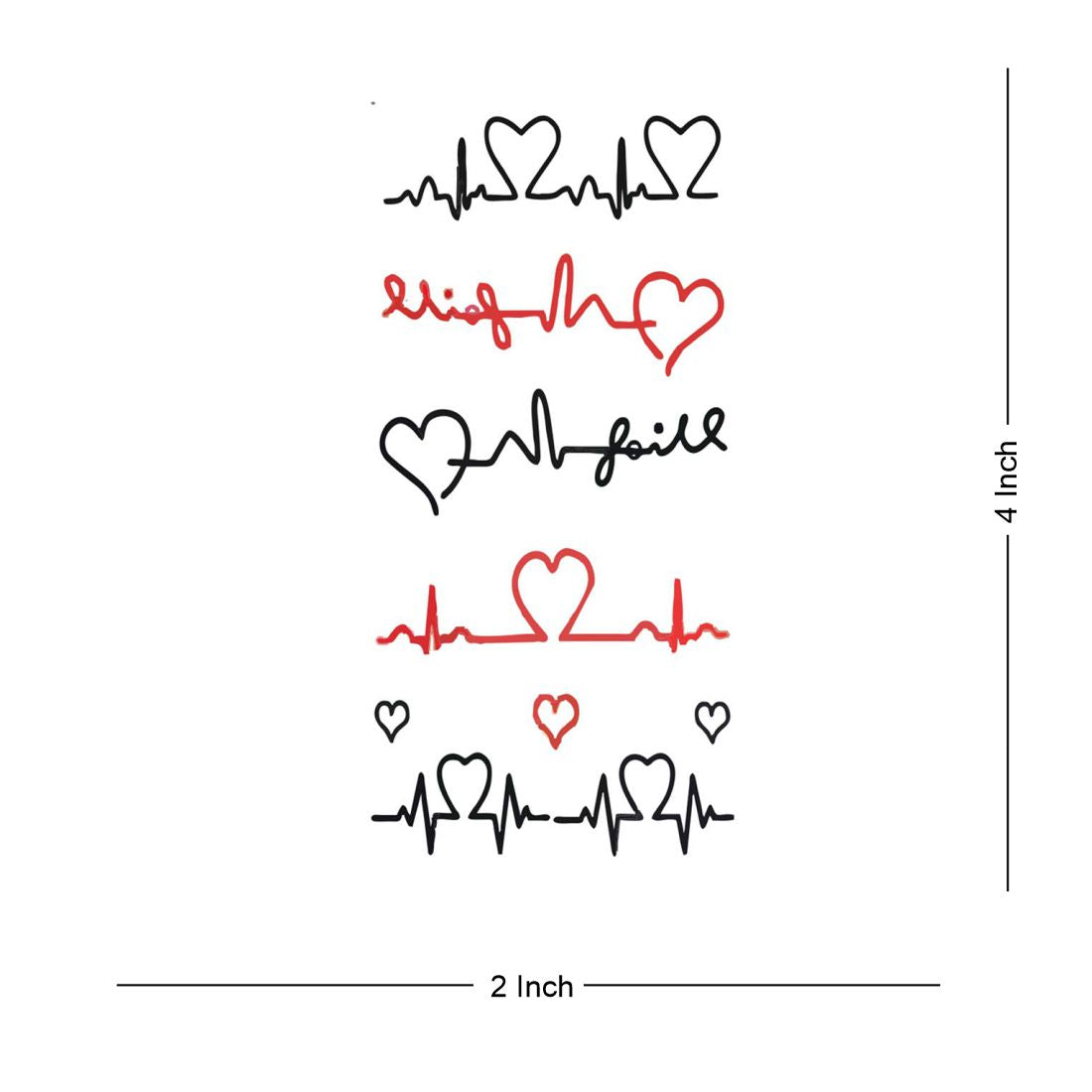 Heart Beat Tattoo Design Tattoo Waterproof Boys and Girls Temporary Body Tattoo - Temporarytattoowala