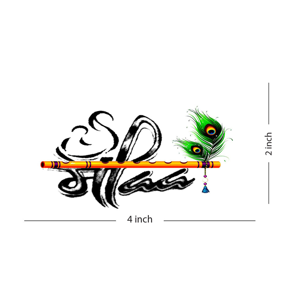 Temporary Tattoowala Maa Paa with Flute and Women Waterproof Temporary Body Tattoo