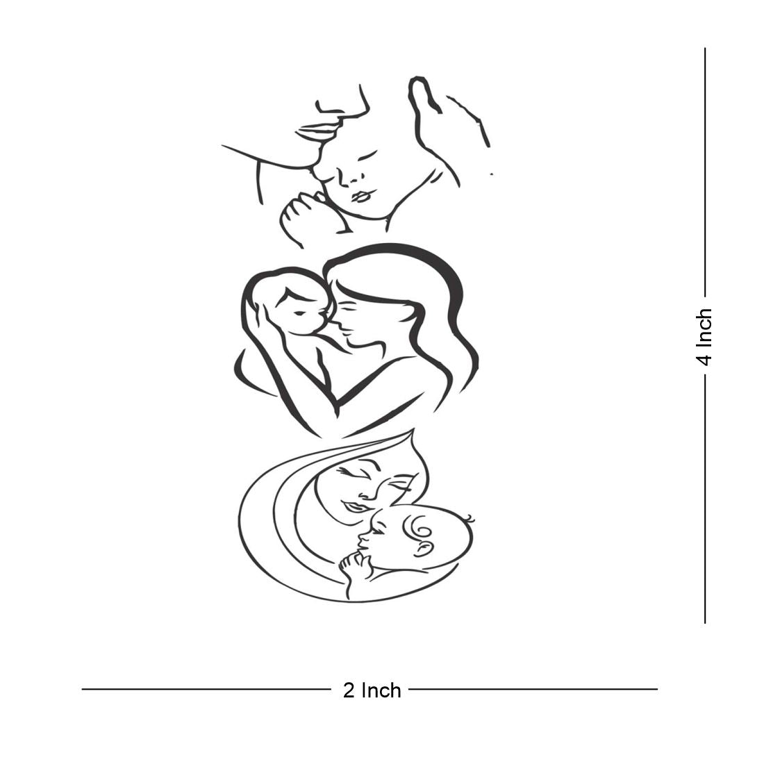 Mom Baby 3 Design Tattoo Waterproof Boys and Girls Temporary Body Tattoo - Temporarytattoowala