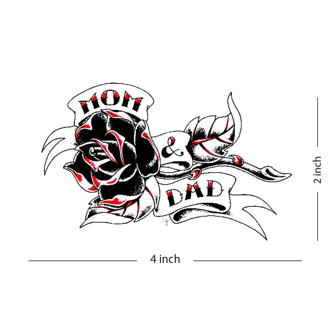 Temporary Tattoowala Flower with Mom Dad Men and Women Waterproof Temporary Body Tattoo…