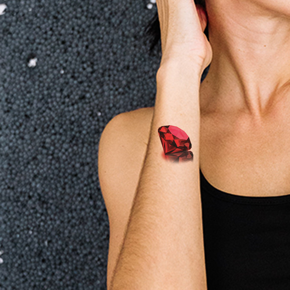 Red Diamond Tattoo Waterproof For Men and Women Temporary Tattoo