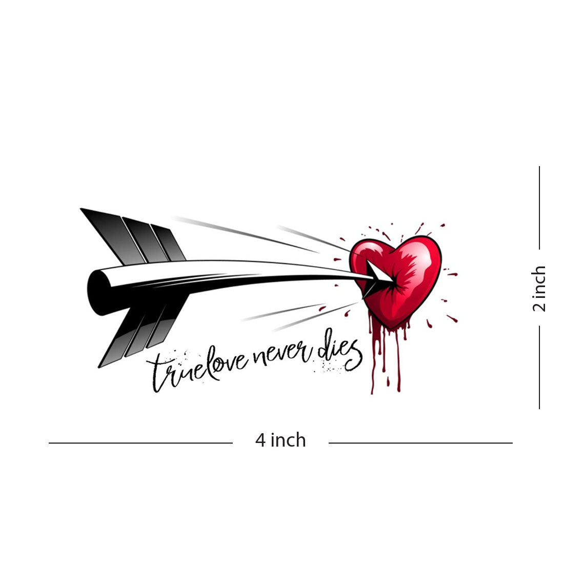 True Love Never Dies Tattoo Waterproof Men and Women Temporary Body Tattoo