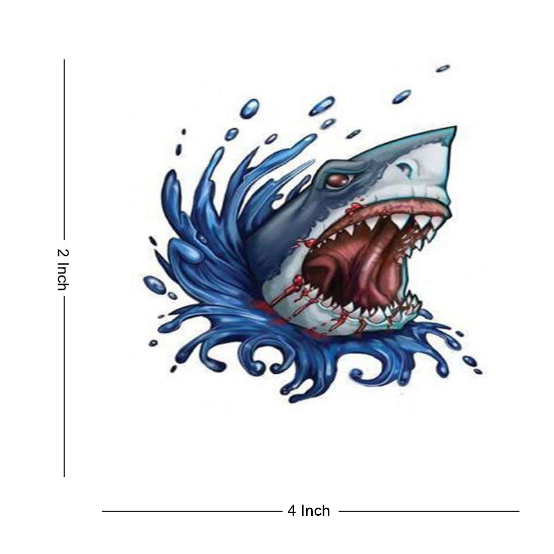 Temporary Tattoowala Sharks Fish Tattoo Waterproof Men and Women Temporary Body Tattoo - Temporarytattoowala