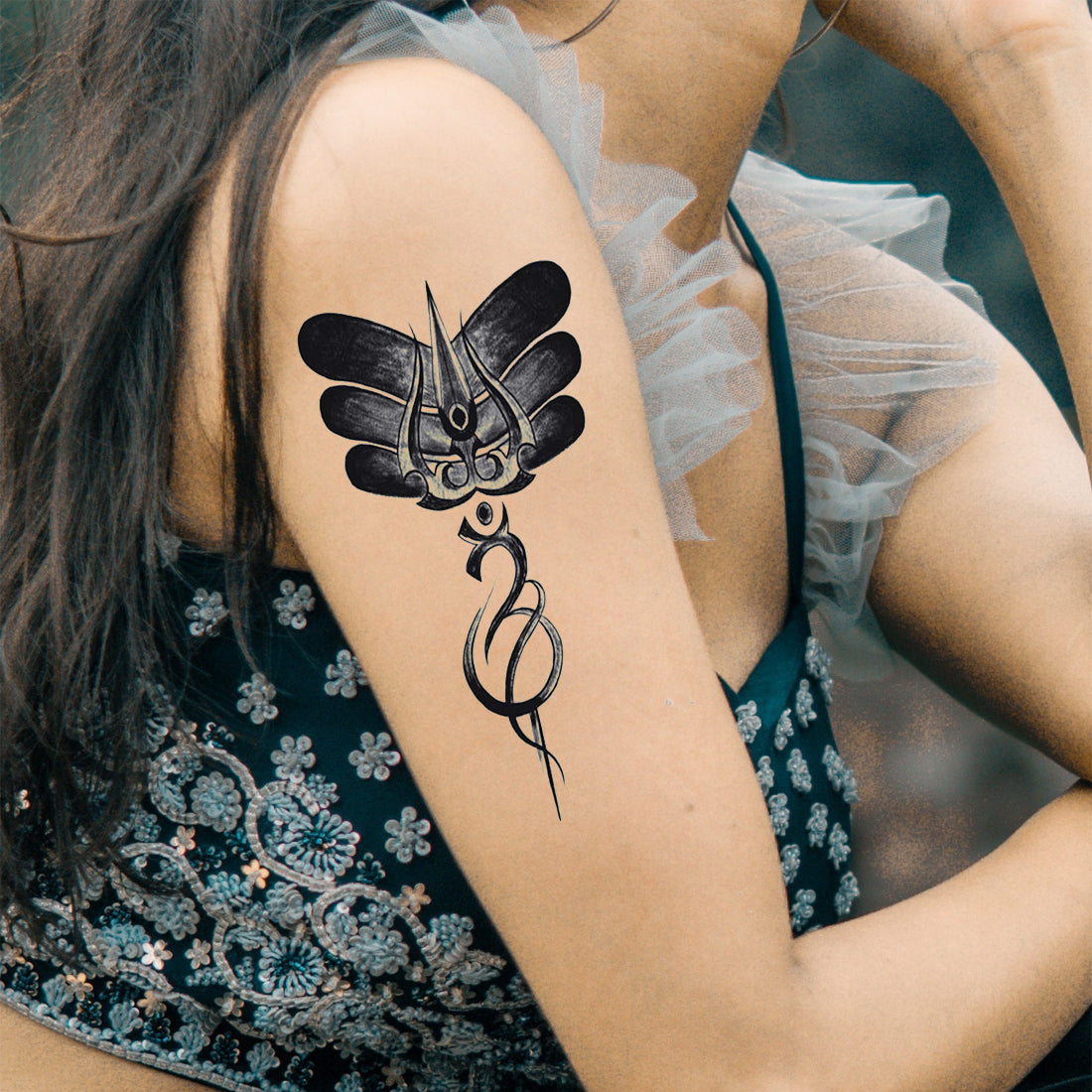 Temporary Tattoowala Om Trishul Lord Shiva Tilak Body Temporary Tattoo