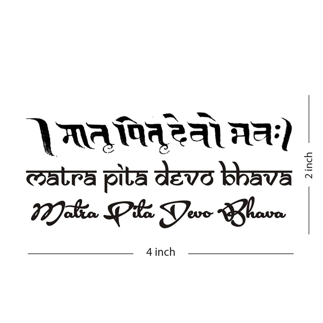 Temporary Tattoowala Mix Mantra Sanskrit English Punjabi Men Women Waterproof Temporary Body Tattoo