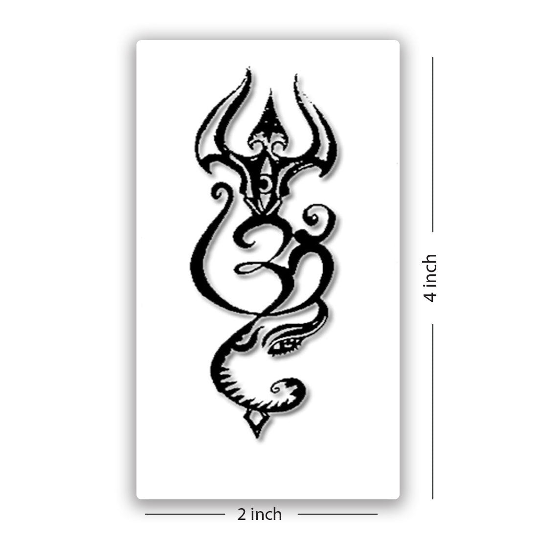 Trishul with Om Men and Women Waterproof Temporary Body Tattoo