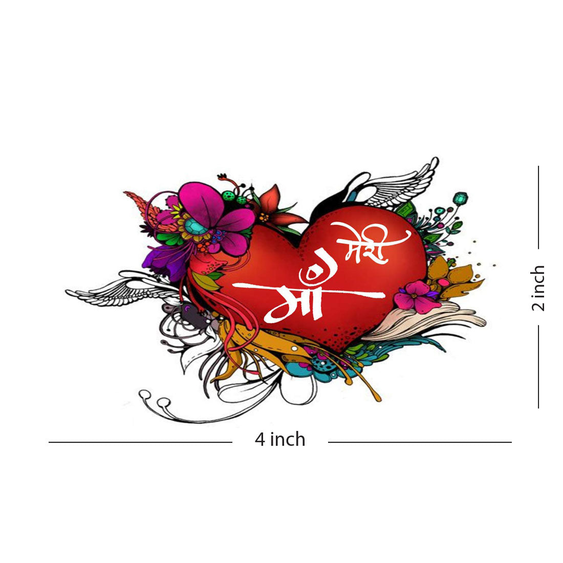 Temporary Tattoowala Maa Love Heart Men and Women Waterproof Temporary Body Tattoo