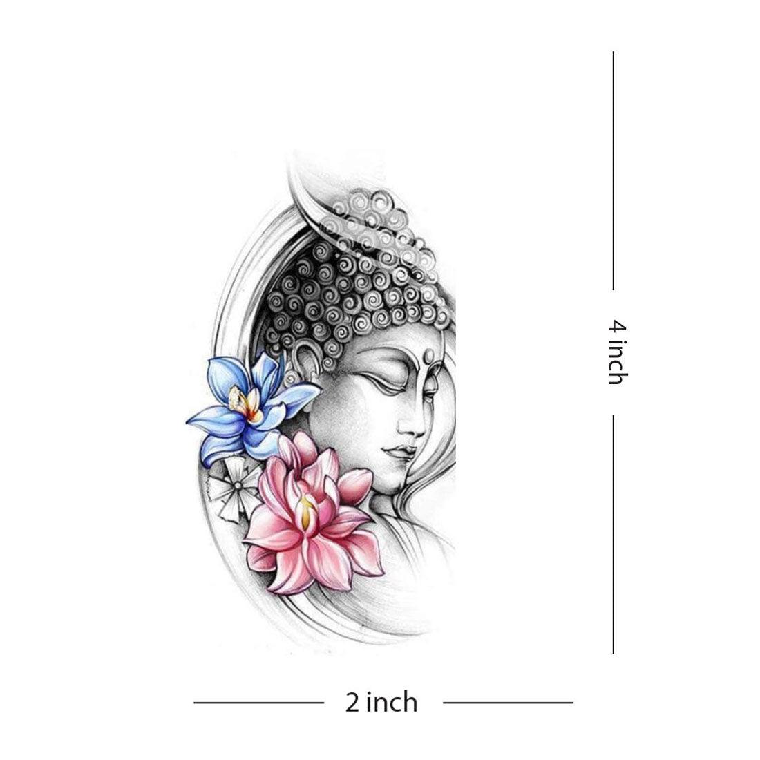 Budhaa Gods with Lotus Graffiti Temporary Waterproof Tattoo For Men and Women