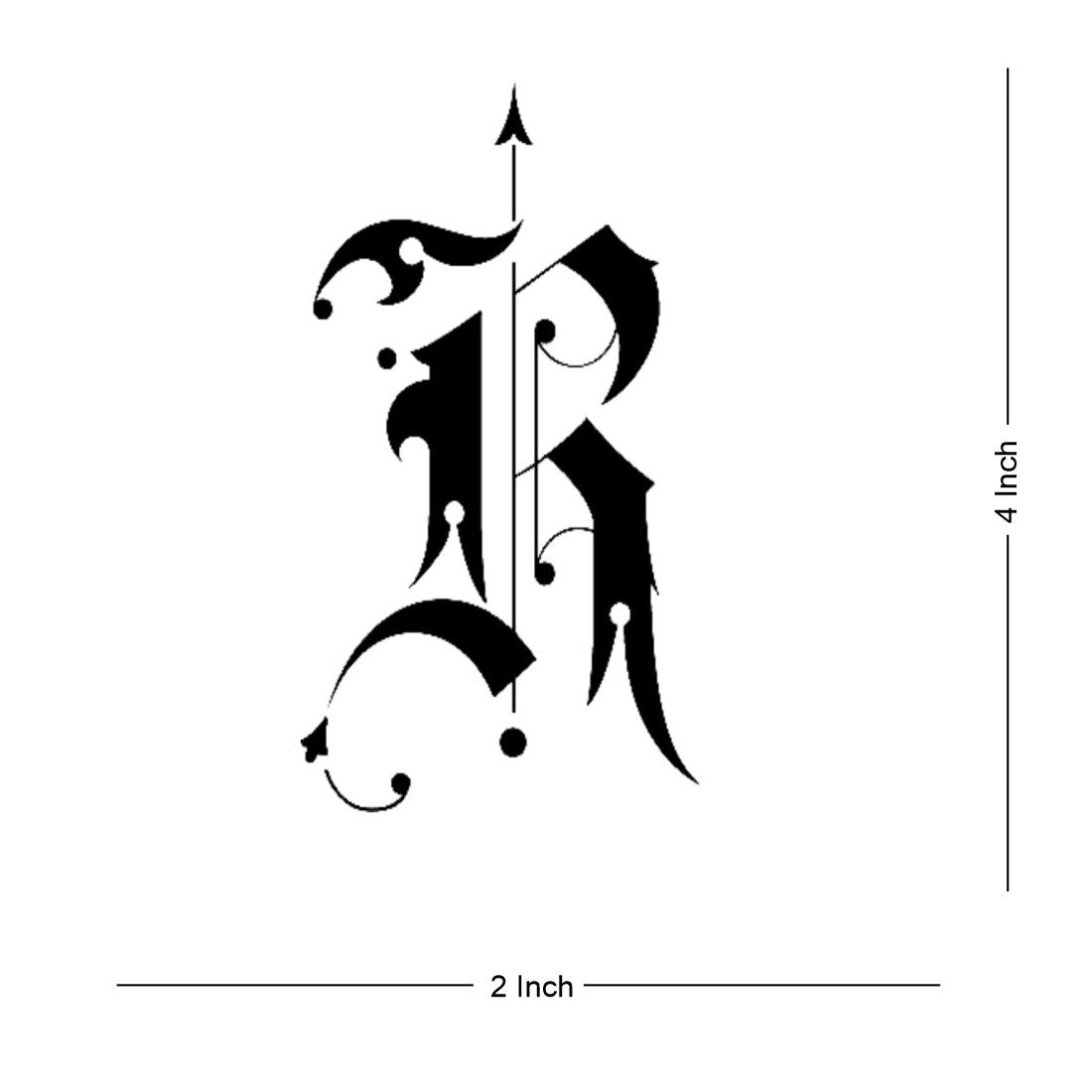 Name R Letter Tattoo Alphabet Body Temporary Tattoo Waterproof For Girls Men Women