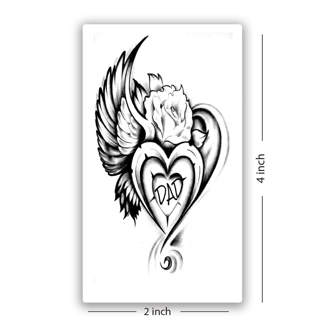 Rose with Dad Body Temporary Tattoo Waterproof For Boys and Girls Men and Women…