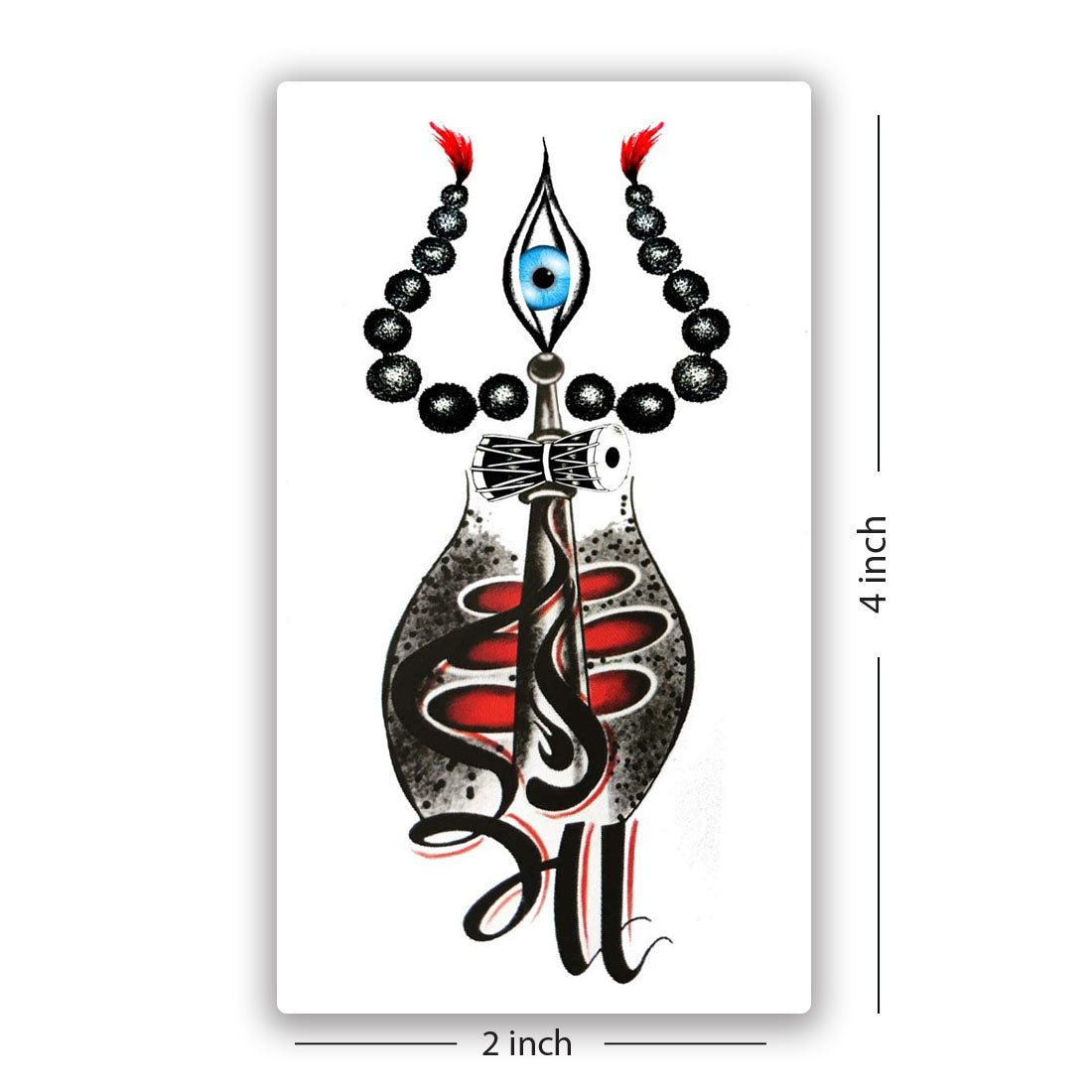 Temporary Tattoowala Shiv Trishul with Damru Maa Tattoo Waterproof Men and Women Temporary Body Tattoo