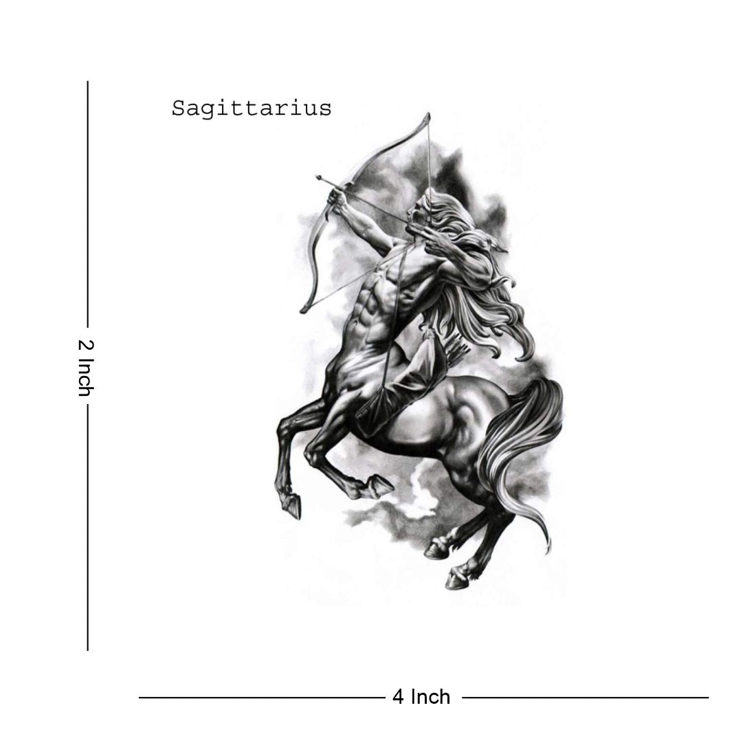 Sagittarius Zodiac Sign Horoscope Temporary Body Tattoo Waterproof For Girls Men Women - Temporarytattoowala