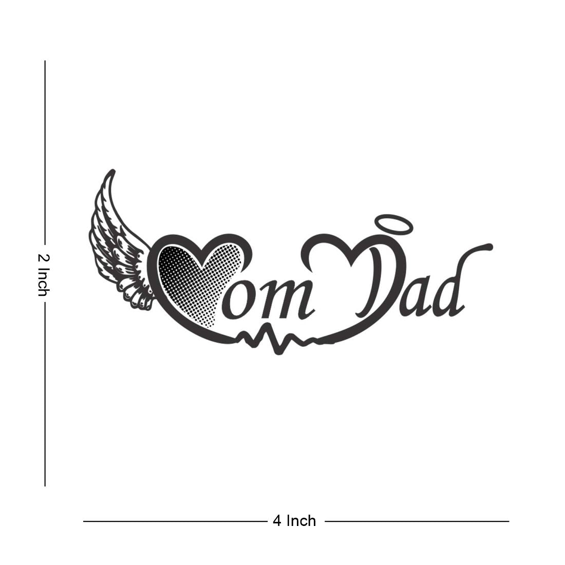 Mom Dad Heart Shape Body Tattoo Waterproof Boys and Girls Temporary Body Tattoo - Temporarytattoowala