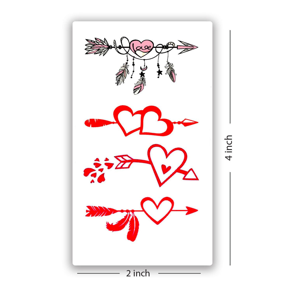 Temporary Tattoowala Heart Arrows Men and Women Waterproof Temporary Body Tattoo…
