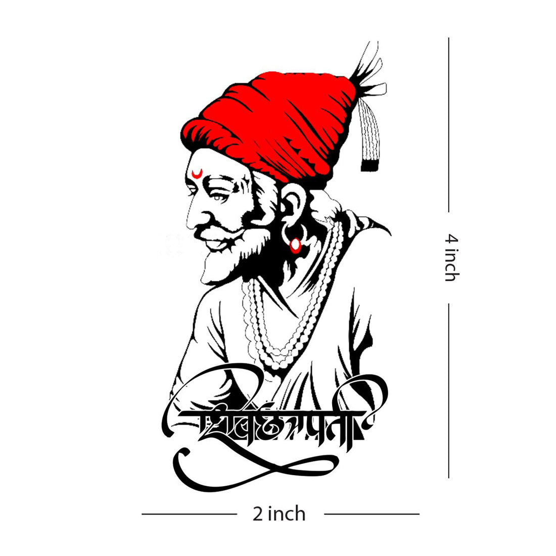 TEMPORARY TATTOOWALA Tribal chhatrapati shivaji maharaj Temporary Waterproof Tattoo For Men and Women