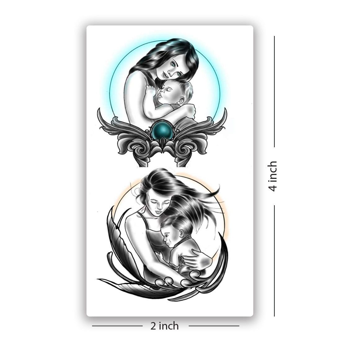 Maa (Mom) Baby Tattoo Design Men Women Waterproof Temporary Body Tattoo