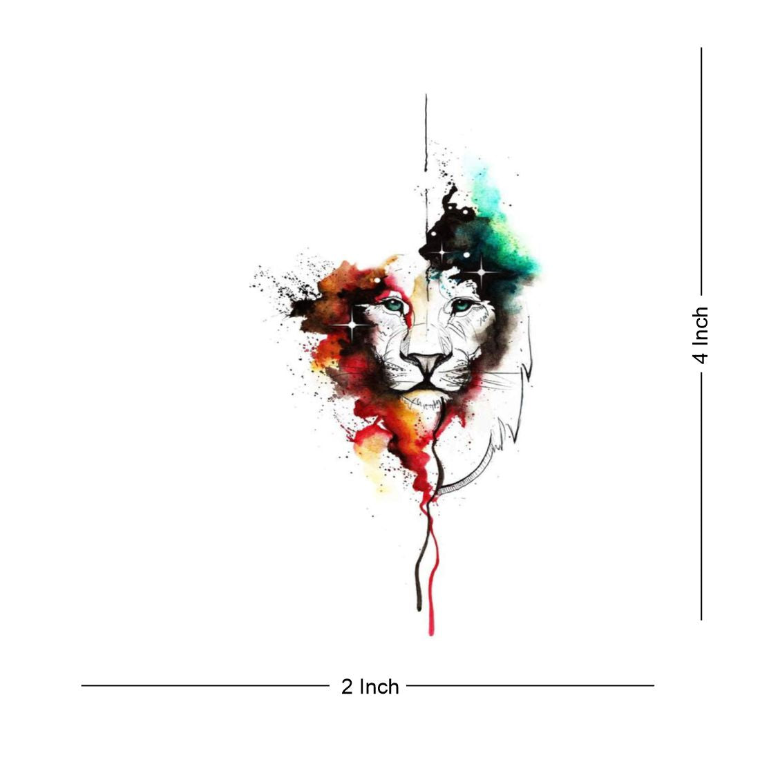 Lion Animals Tattoo Waterproof Male and Female Temporary Body Tattoo - Temporarytattoowala