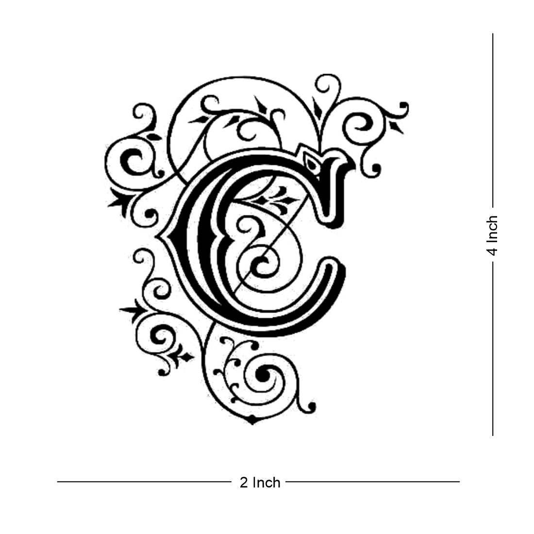 Temporary Tattoowala Name C Letter Body Temporary Tattoo Waterproof For Girls Men Women