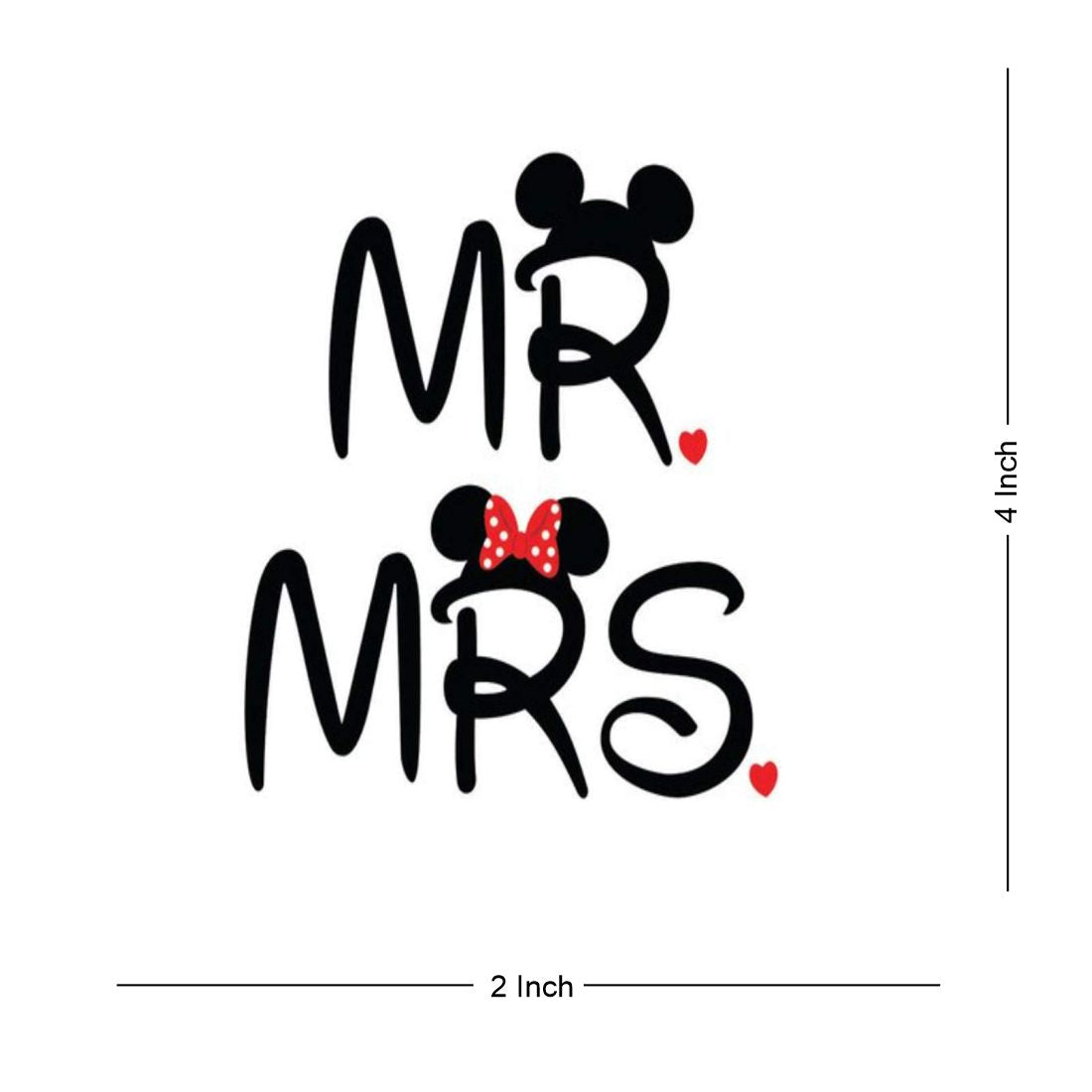 Mr Mrs Husband Wife Couple Body Tattoo Waterproof Male and Female Temporary Body Tattoo - Temporarytattoowala