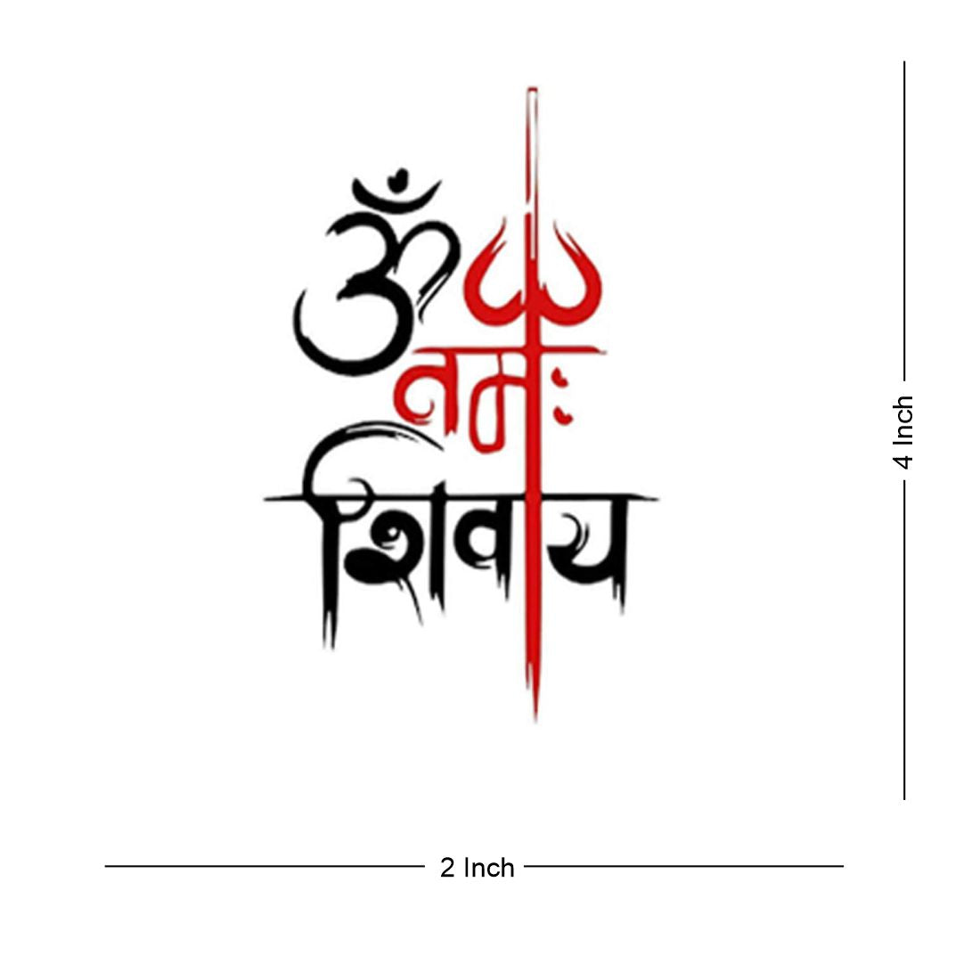 Temporary Tattoowala Om Namah Shivaya with Trishul Eye Tattoo Temporary Body Waterproof Boy and Girl Tattoo - Temporarytattoowala