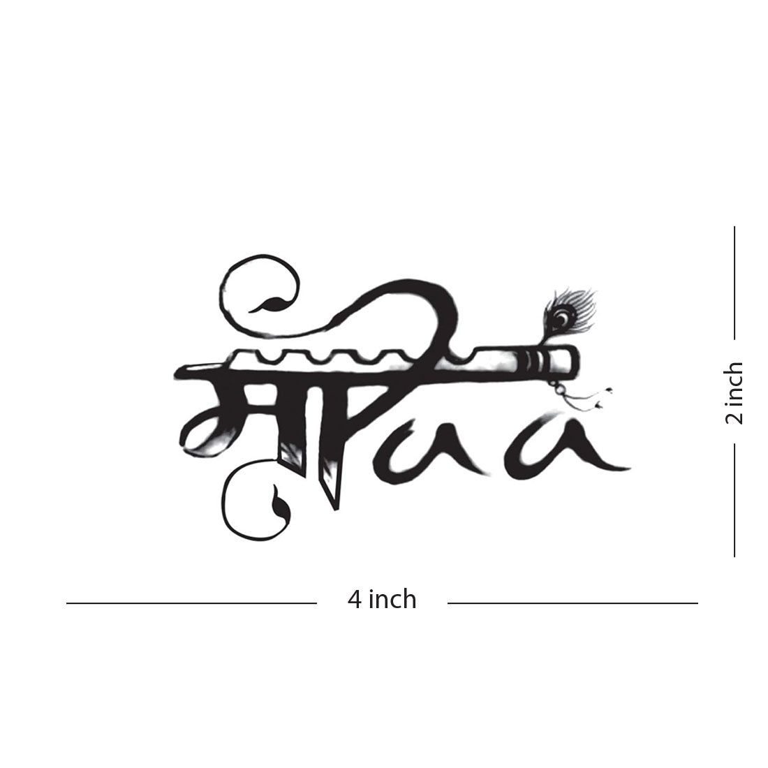 Temporary Tattoowala Maa Paa Flute Tattoo Design Men Women Waterproof Temporary Body Tattoo
