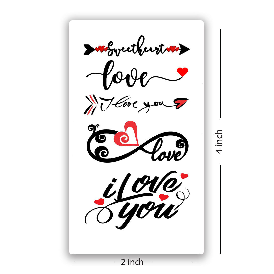 Love You Tattoo Heart Arrow Waterproof Men and Women Temporary Body Tattoo
