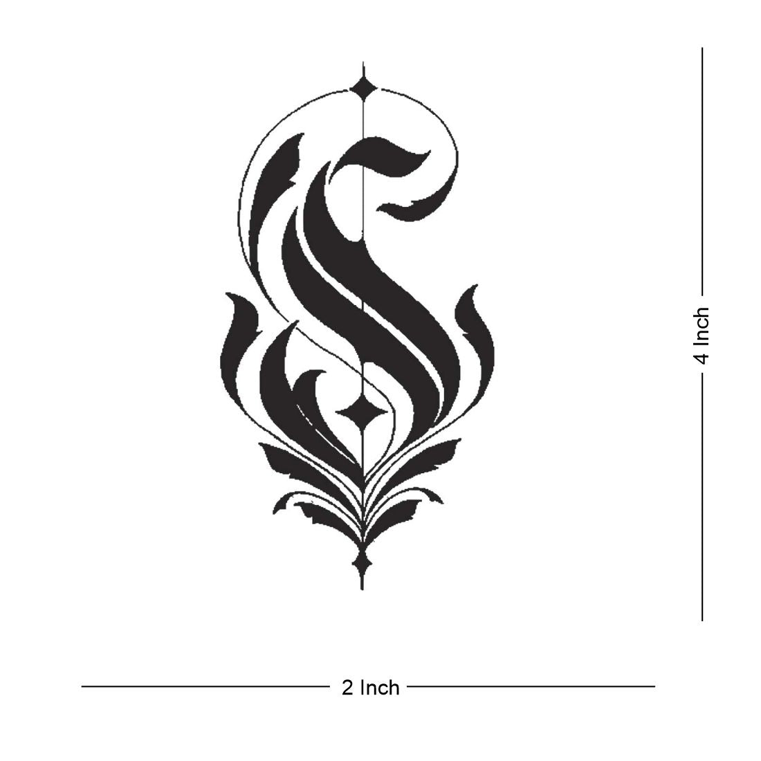 Name S Letter Tattoo Alphabet Body Temporary Tattoo Waterproof For Girls Men Women