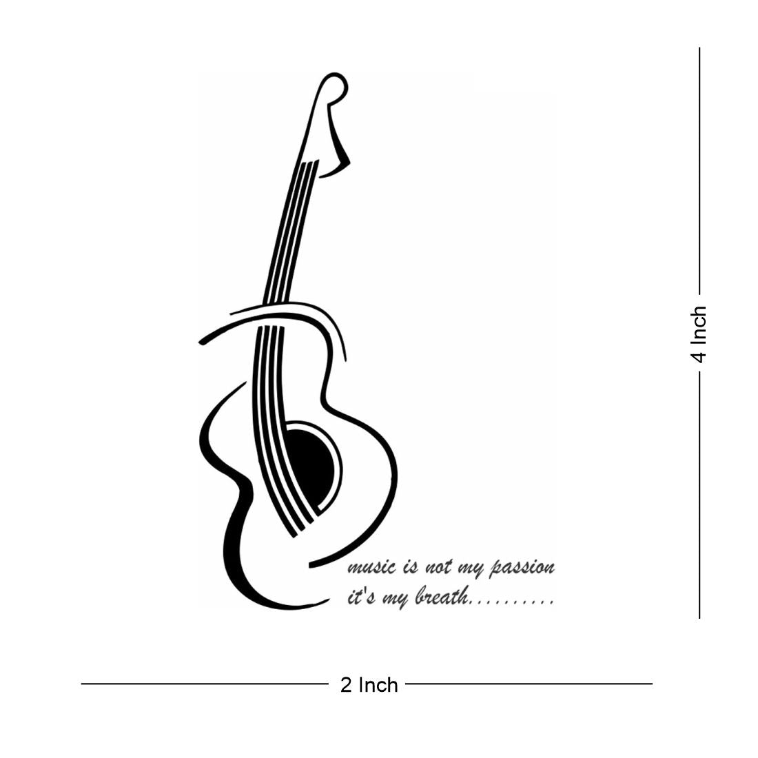Rock Music Guitar Tattoo Waterproof Temporary Body Tattoo for Boys and Girls - Temporarytattoowala