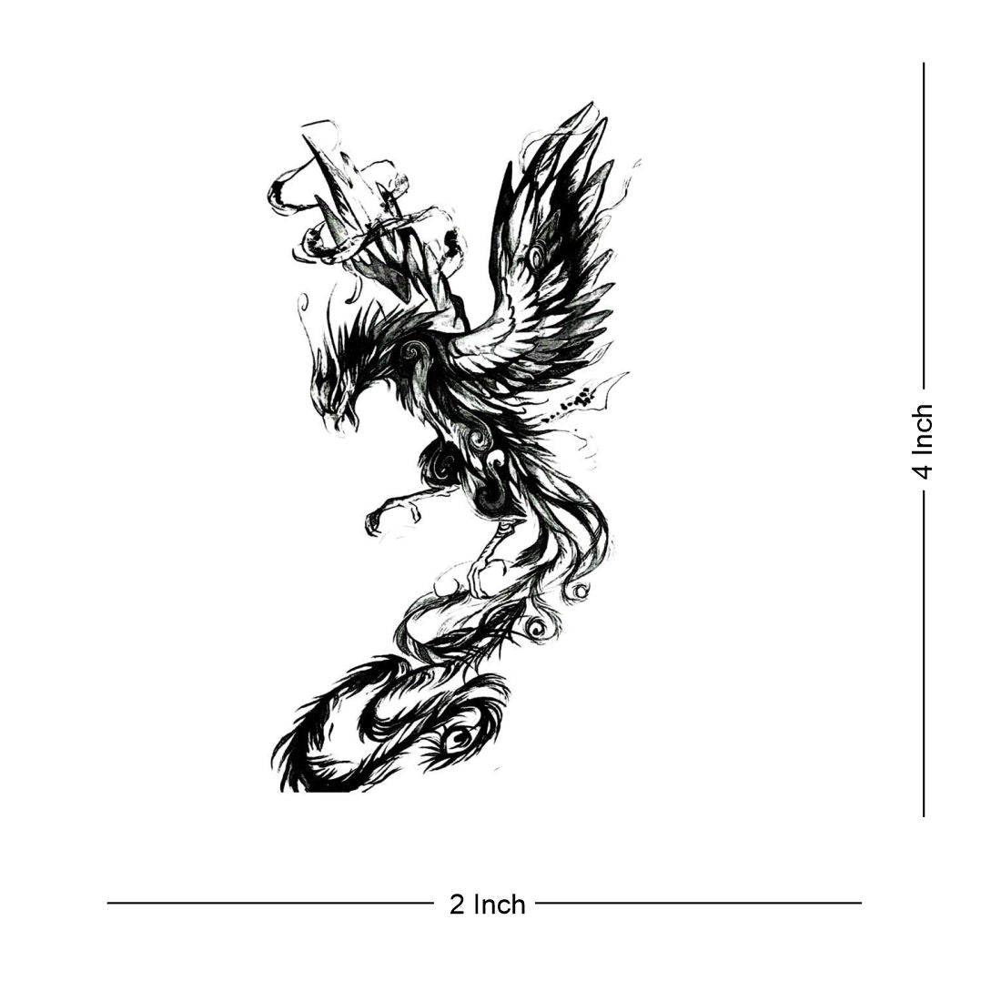 Temporary Tattoowala Phoenix Wings Tattoo Waterproof Temporary Body Tattoo