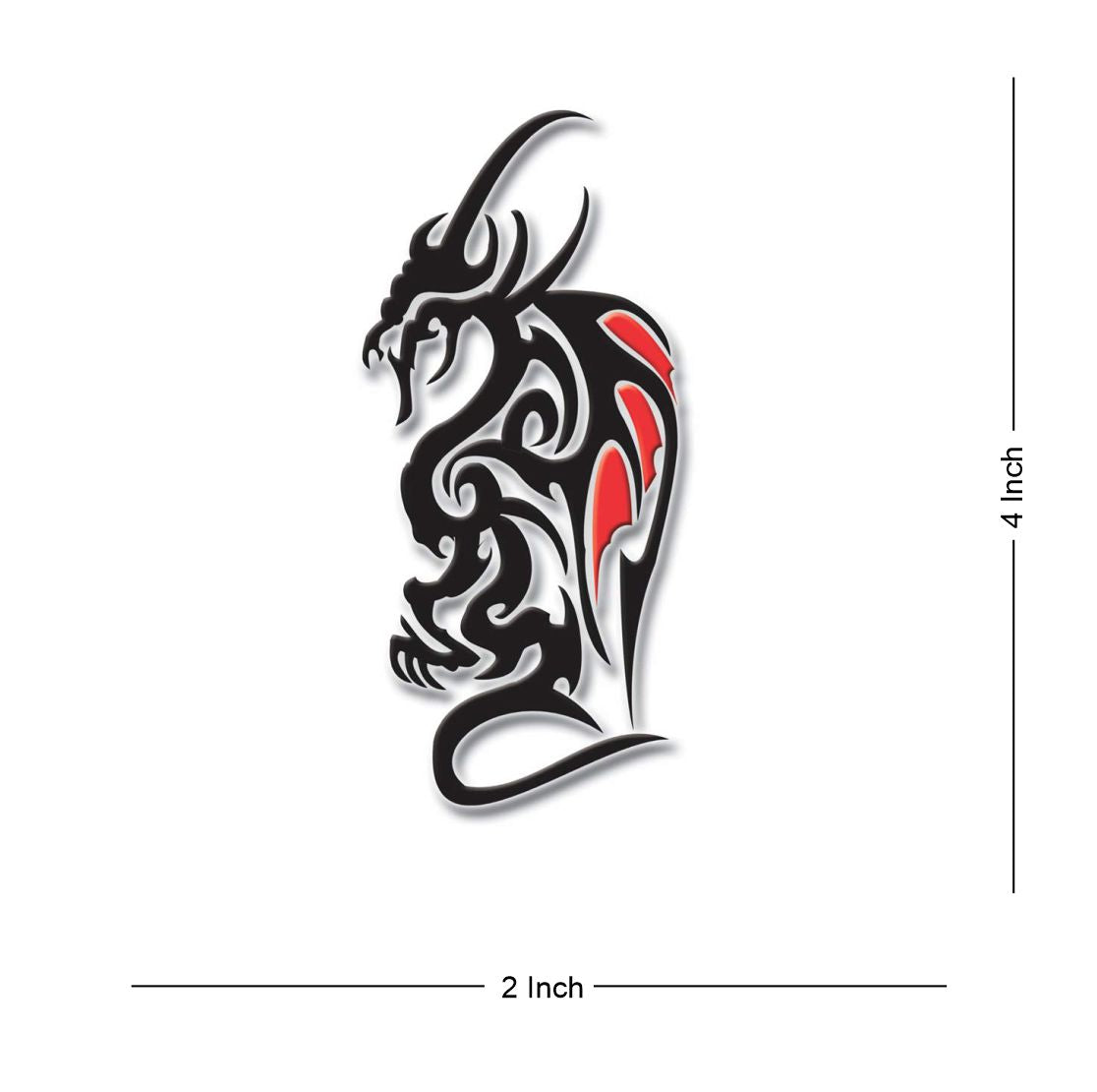 Temporary Tattoowala Red Dragon Tattoo Waterproof Men and Women Temporary Body Tattoo - Temporarytattoowala