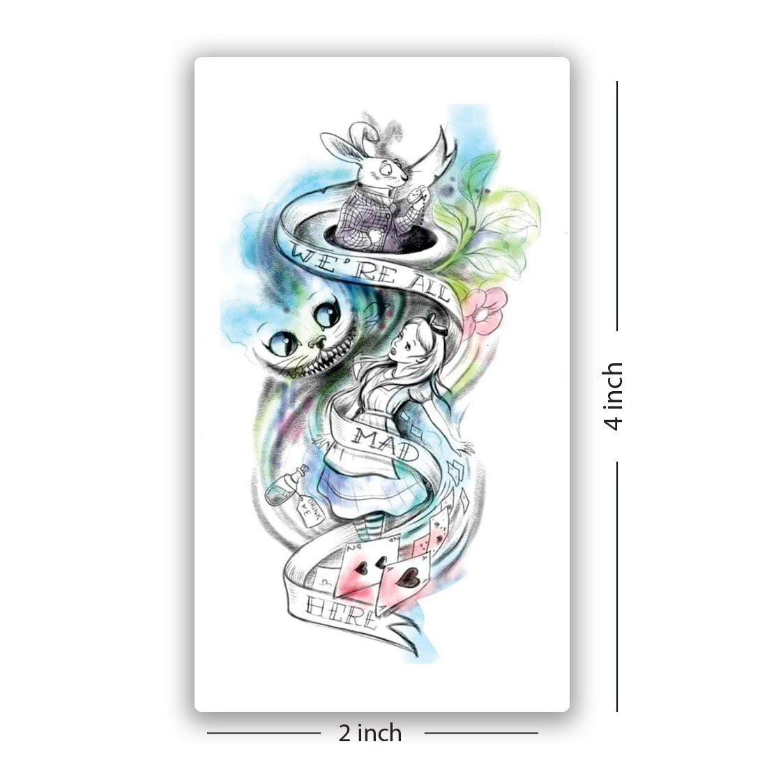 Temporary Tattoowala Alice in Wonderland Men and Women Waterproof Temporary Body Tattoo