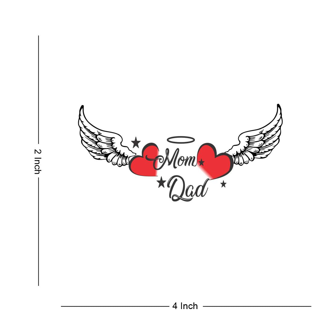 Love Mom Dad Body Temporary Tattoo Waterproof For Girls Men Women