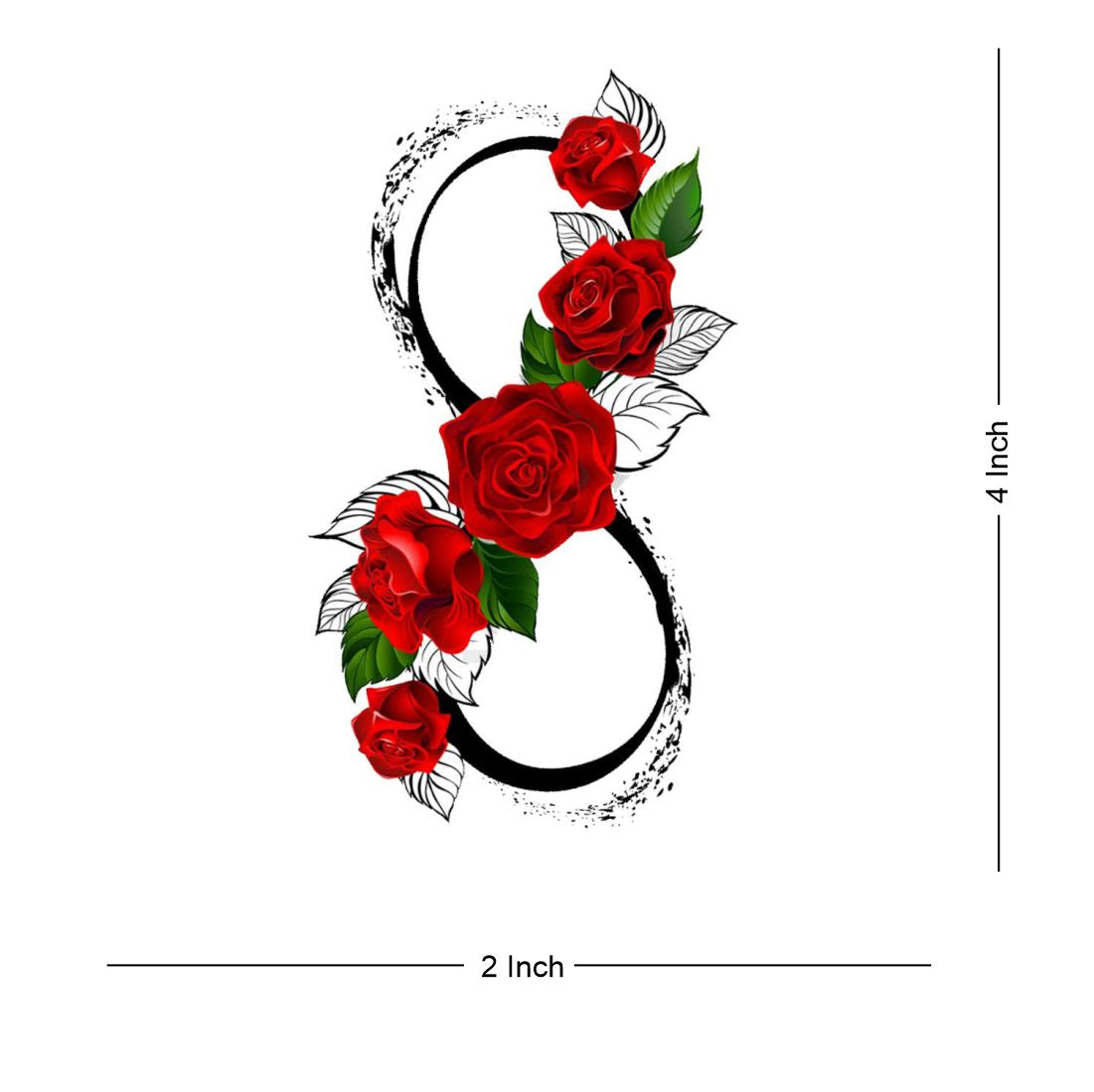 Red Rose Flower Tattoo Waterproof For Boys and Girls Temporary Body Tattoo - Temporarytattoowala