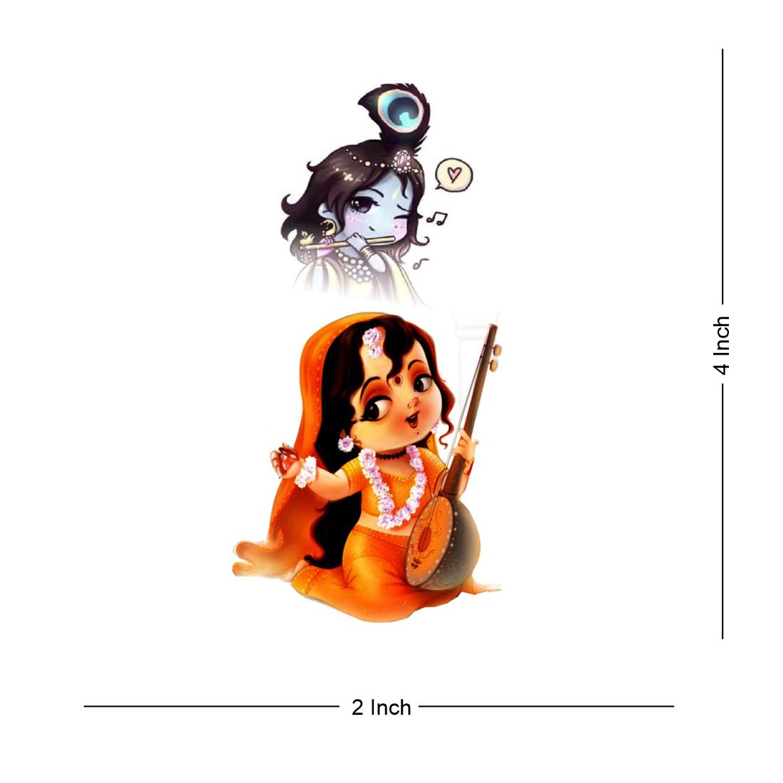 Meera Lord Krishna Tattoo Waterproof Male and Female Temporary Body Tattoo - Temporarytattoowala